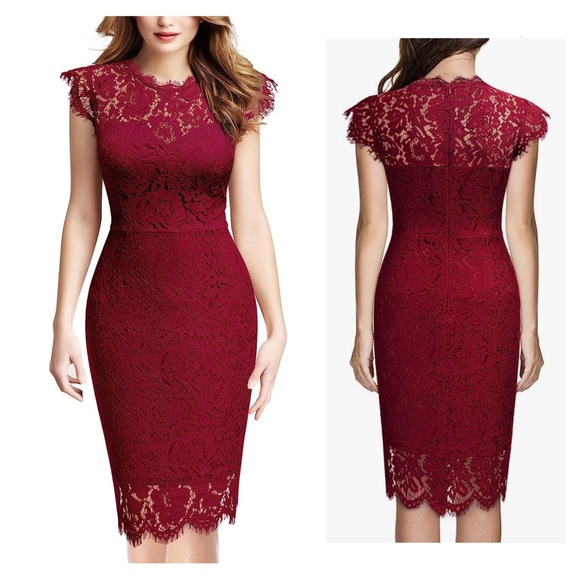 Red lace BodyCon Dress Gorgeous!! - Picture 1 of 3